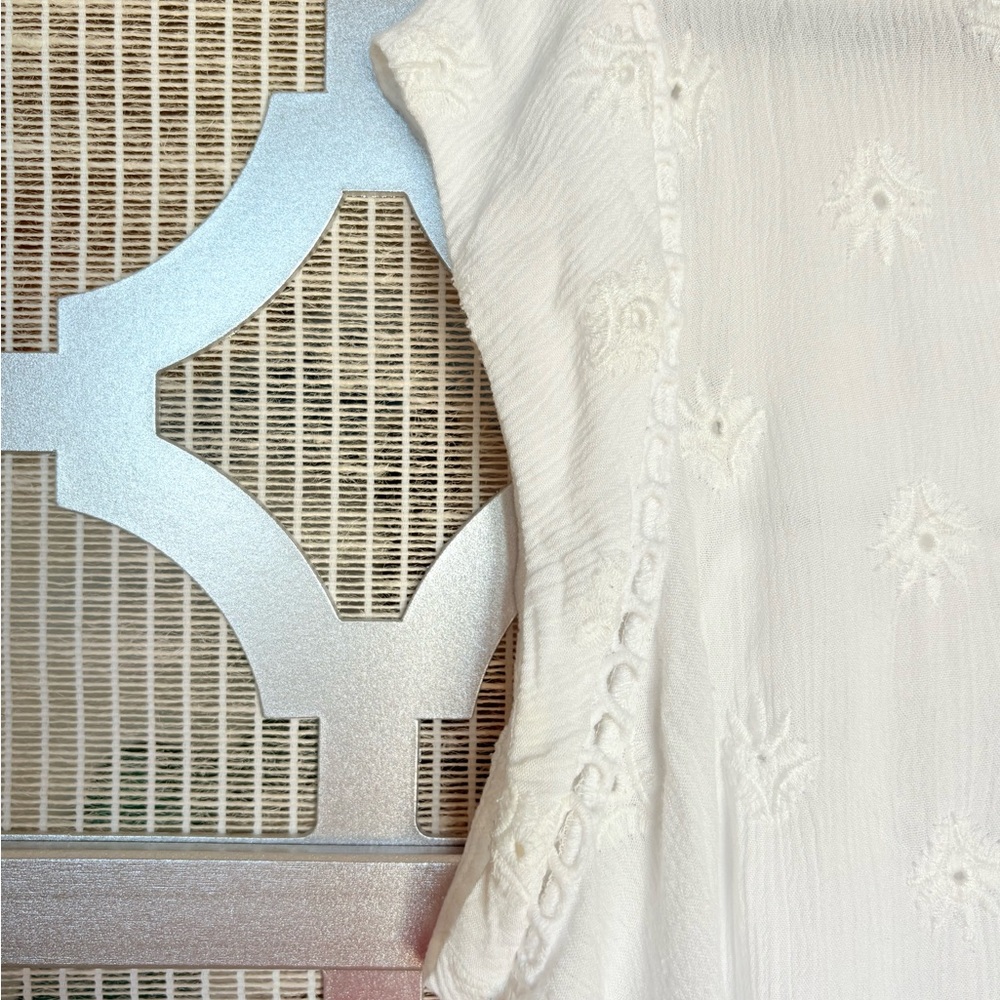 Daniel Rainn White Cropped Embellished Blouse - Picture 5 of 6